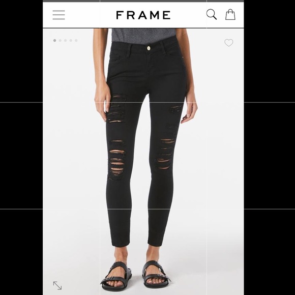 distressed black skinny jeans